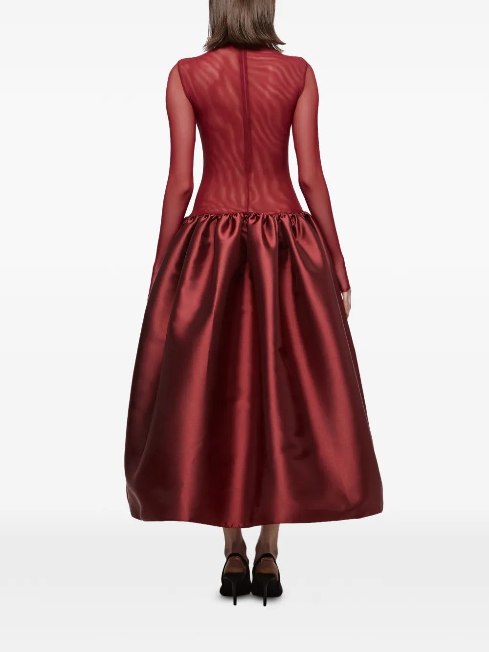  Atu Body Couture Sheer Ruffled Dress - Red 