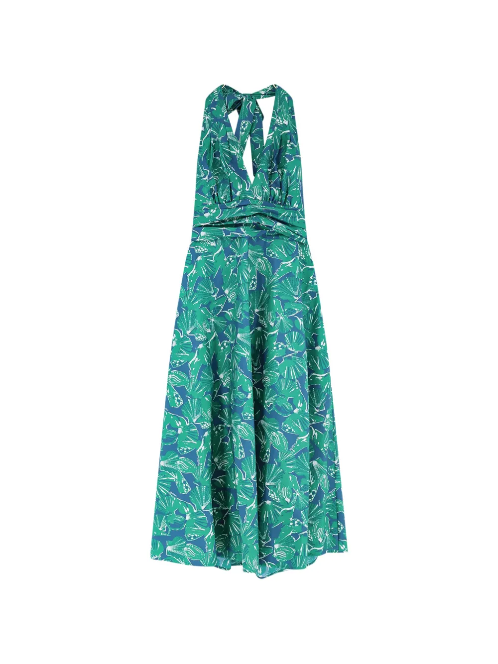 Max Mara halterneck printed dress - Green