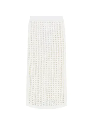 Issey Miyake Shadow Study Pleated Maxi Skirt | White | FARFETCH