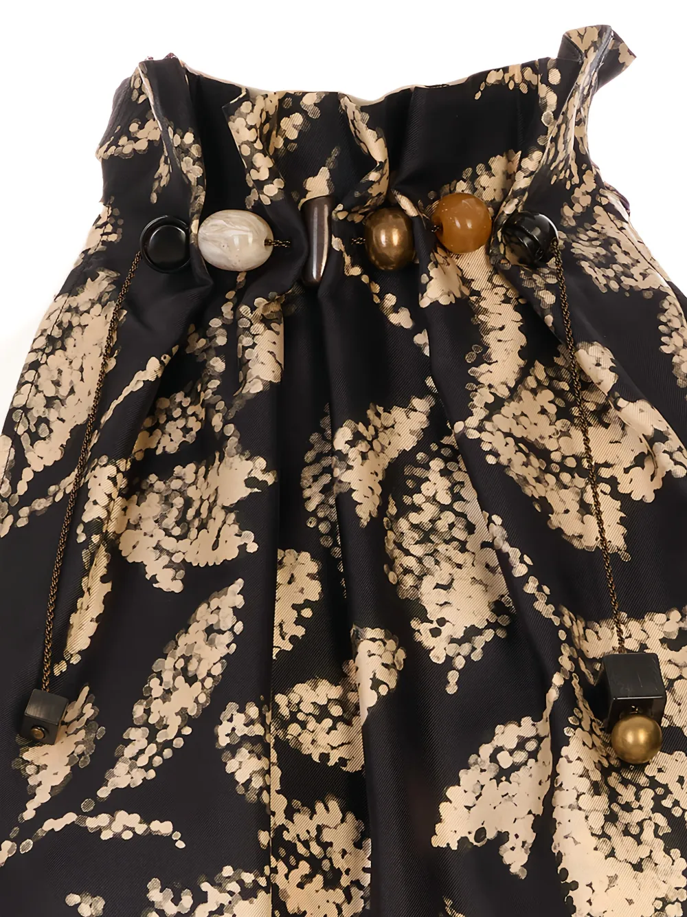 Max Mara Jurk met kralen en bloemenprint Zwart