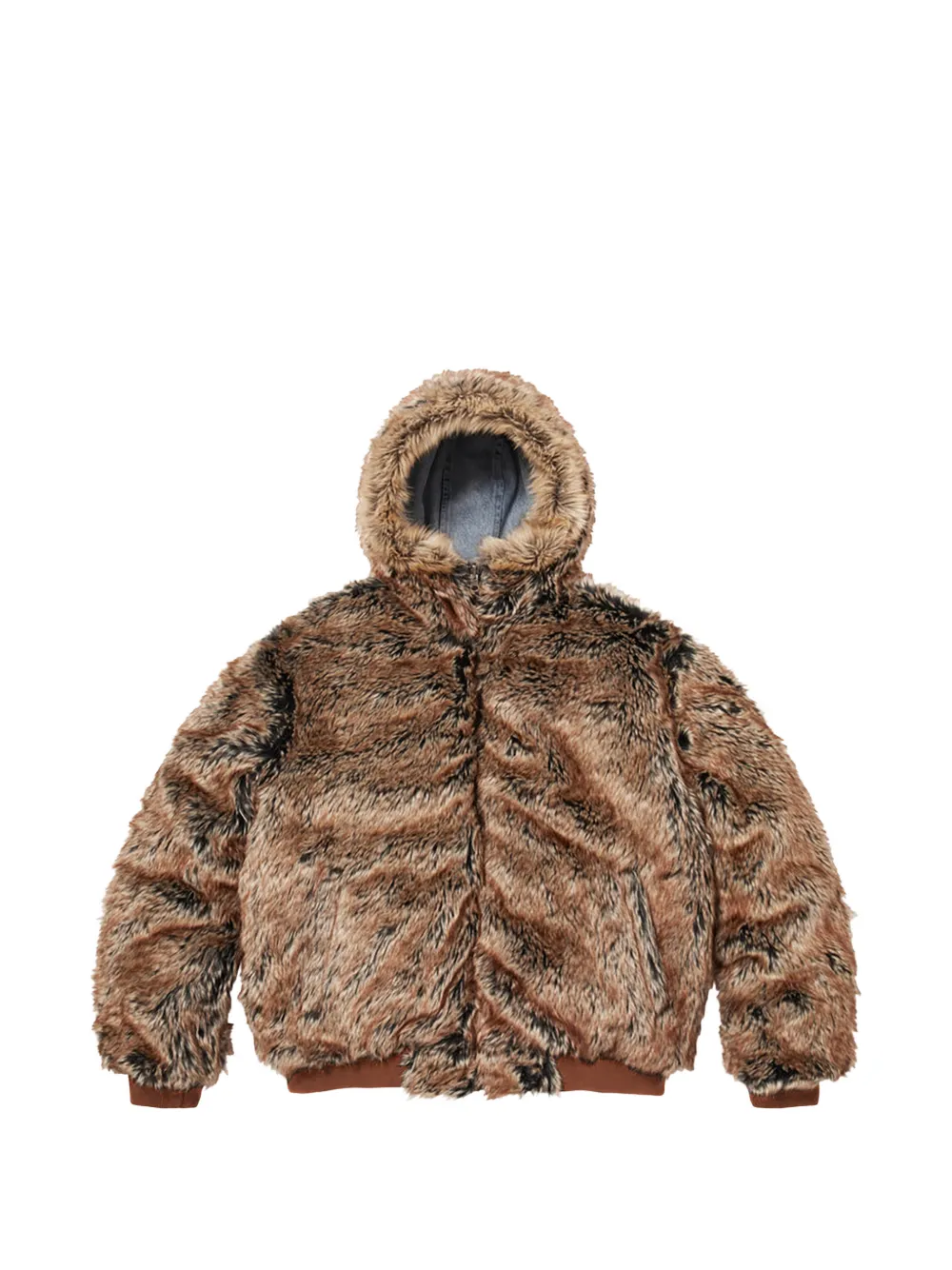 Supreme Omkeerbaar jack van imitatiebont Bruin