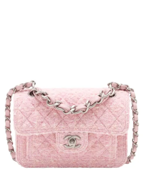 CHANEL Pre-Owned 2021-2025 Mini Quilted Tweed Double You Flap satchel