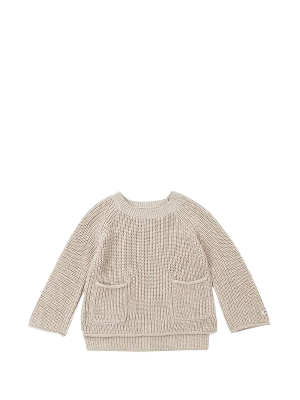 Donsje Kids' 골지 포켓 스웨터 In Brown