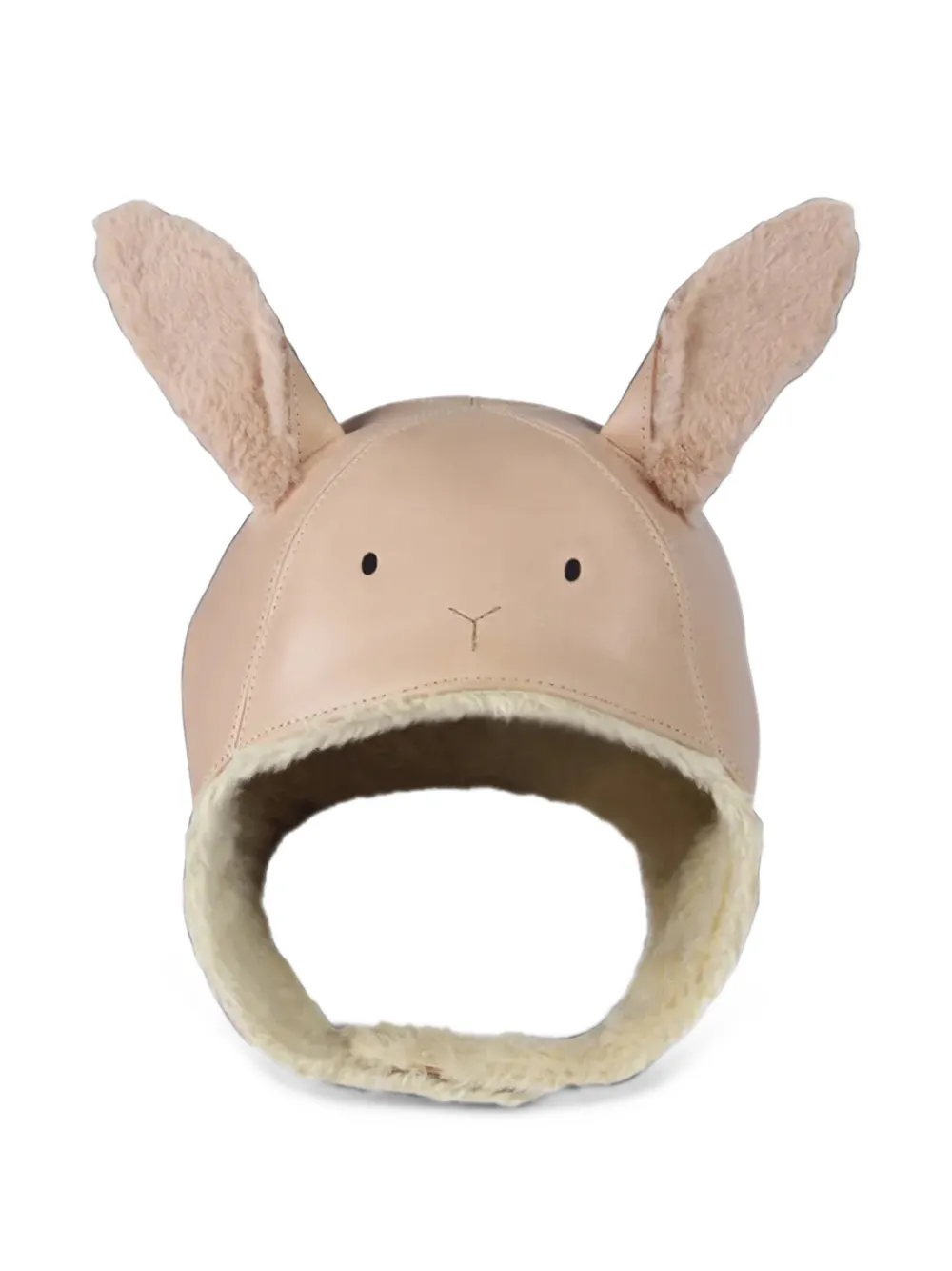 Donsje Kapi bunny leather hat Beige
