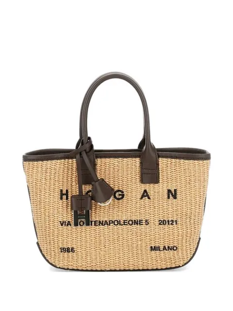 Hogan woven top-handle tote bag