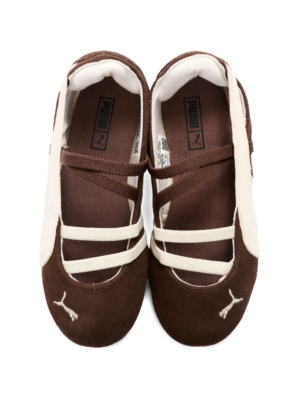 Puma Kids Suède ballerina's met bandje Bruin
