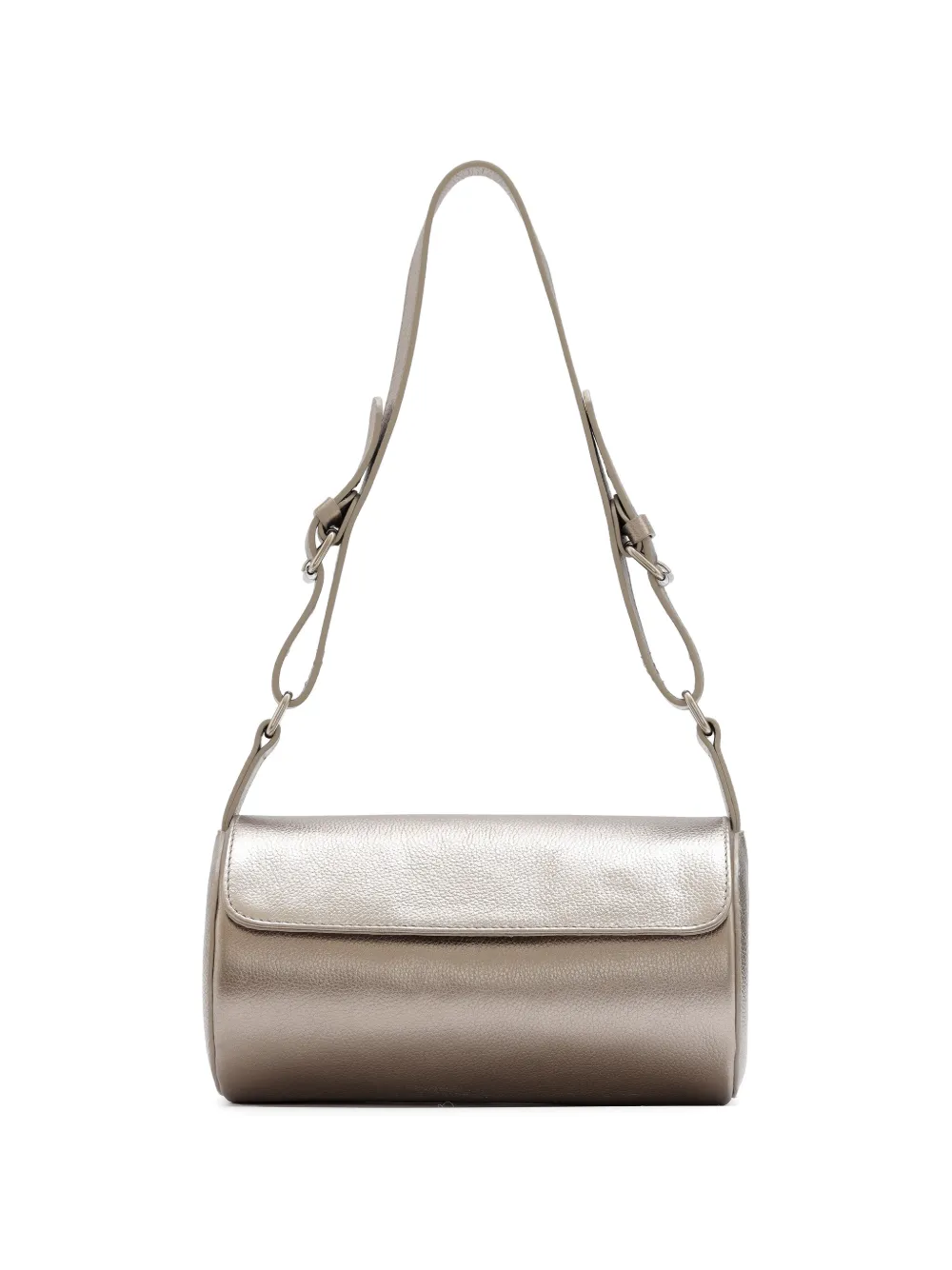 Sarah Chofakian Porto Esmeralda cylindrical leather satchel - Argento