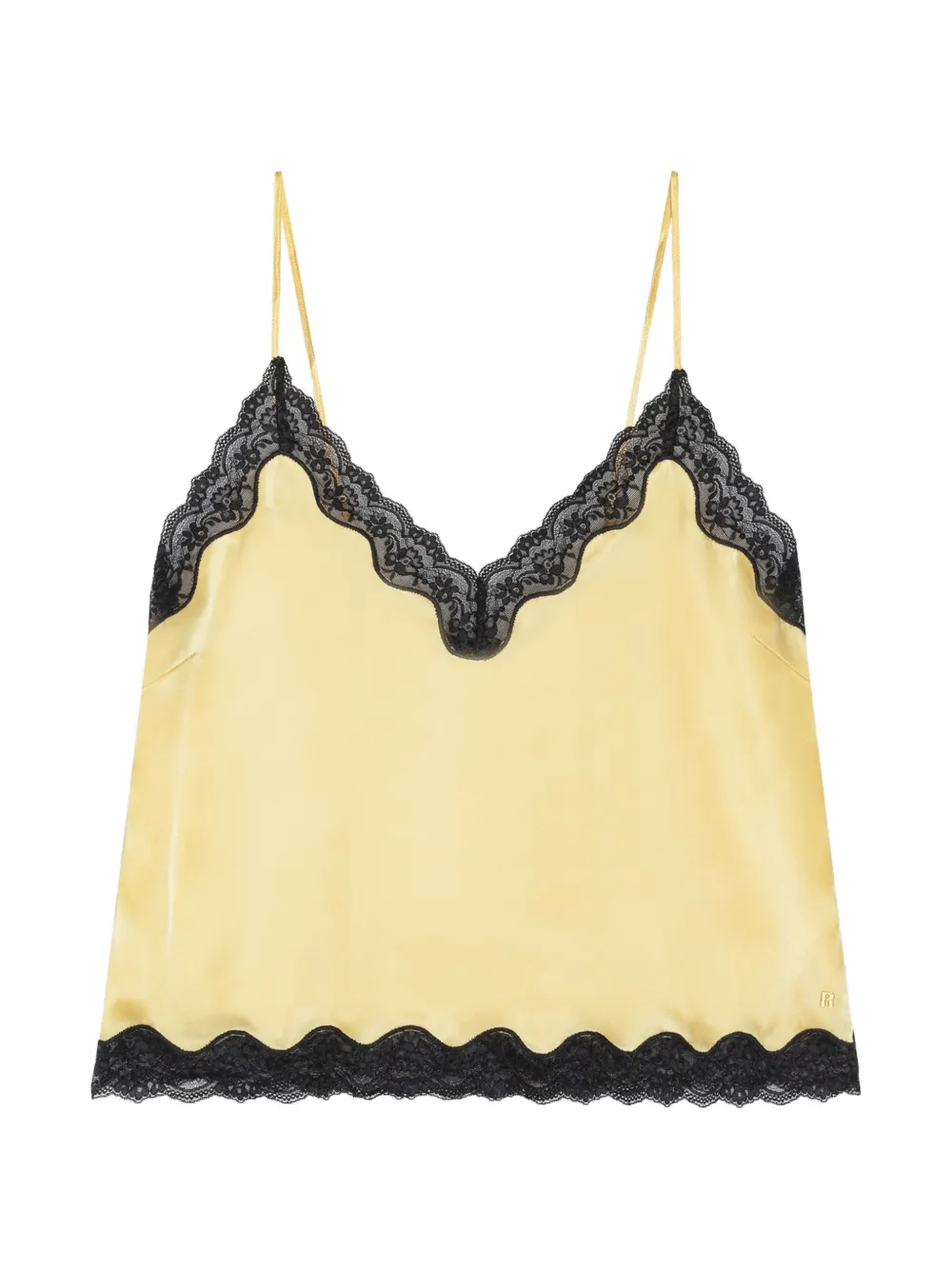 ROTATE BIRGER CHRISTENSEN x Love Stories lace V-neck top - Giallo