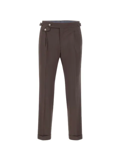 Barba front pleats side buckle trousers