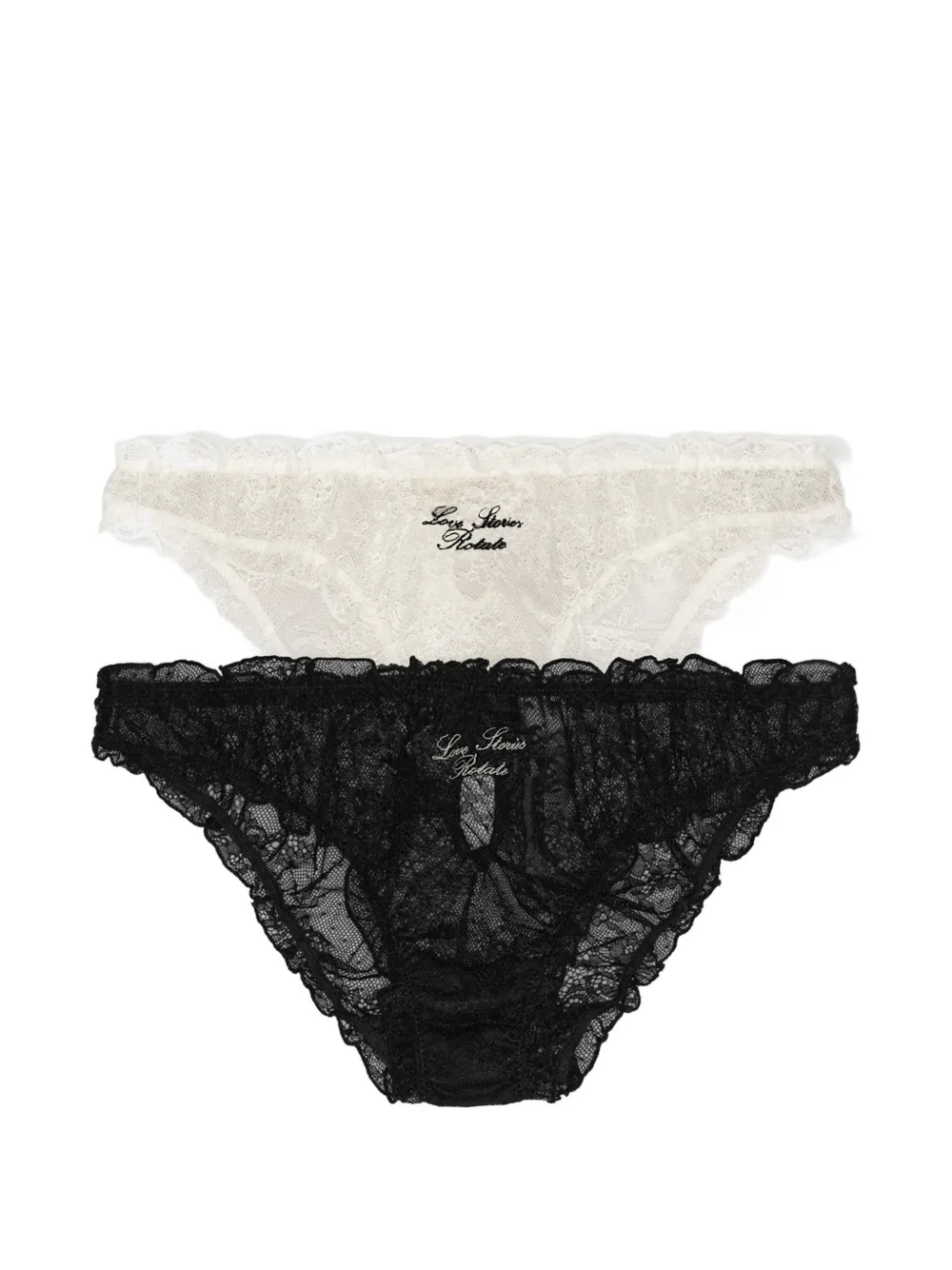 ROTATE BIRGER CHRISTENSEN x Love Stories lace bow briefs (set of two) - Nero