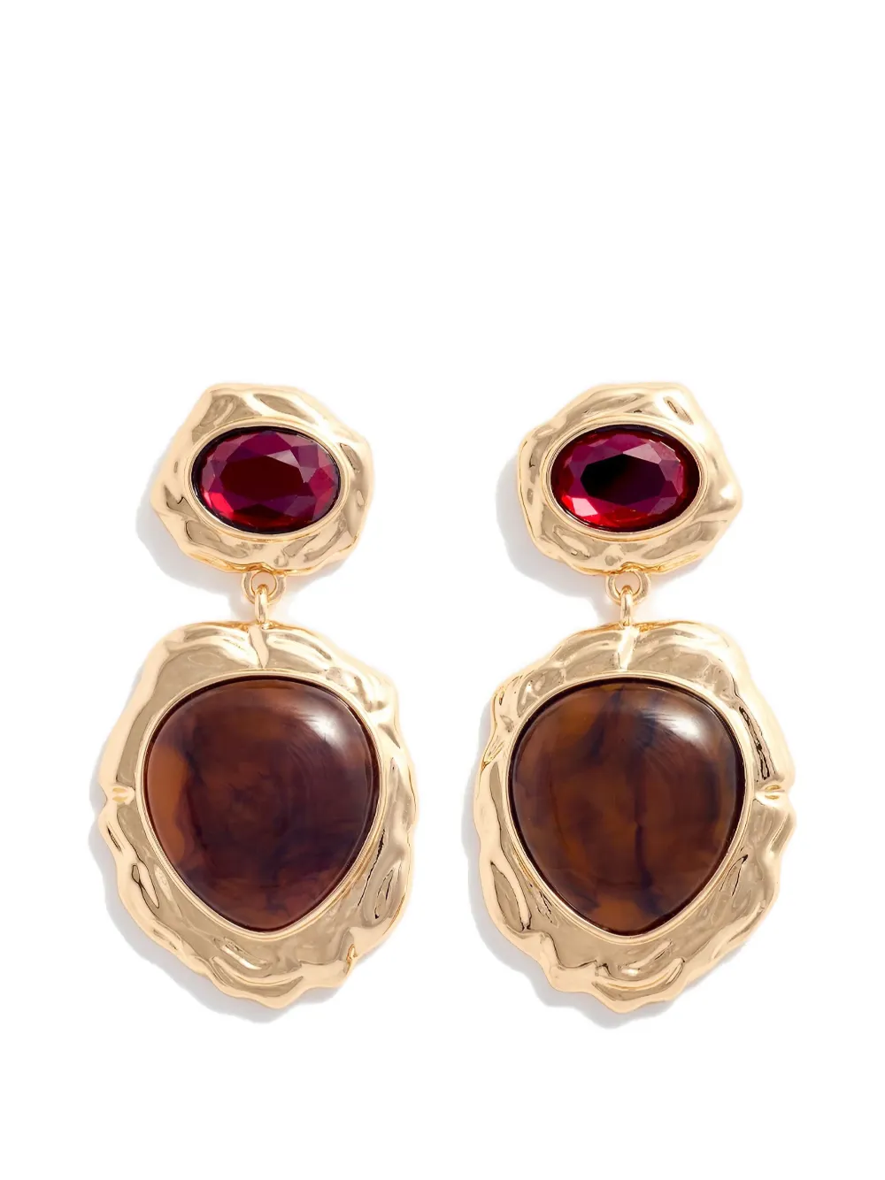 Self-Portrait tiered resin earrings - Gold