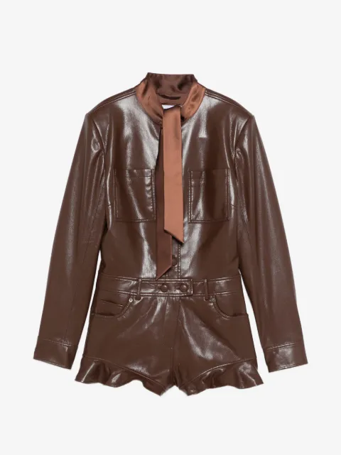 Self-Portrait ruffle tie playsuit