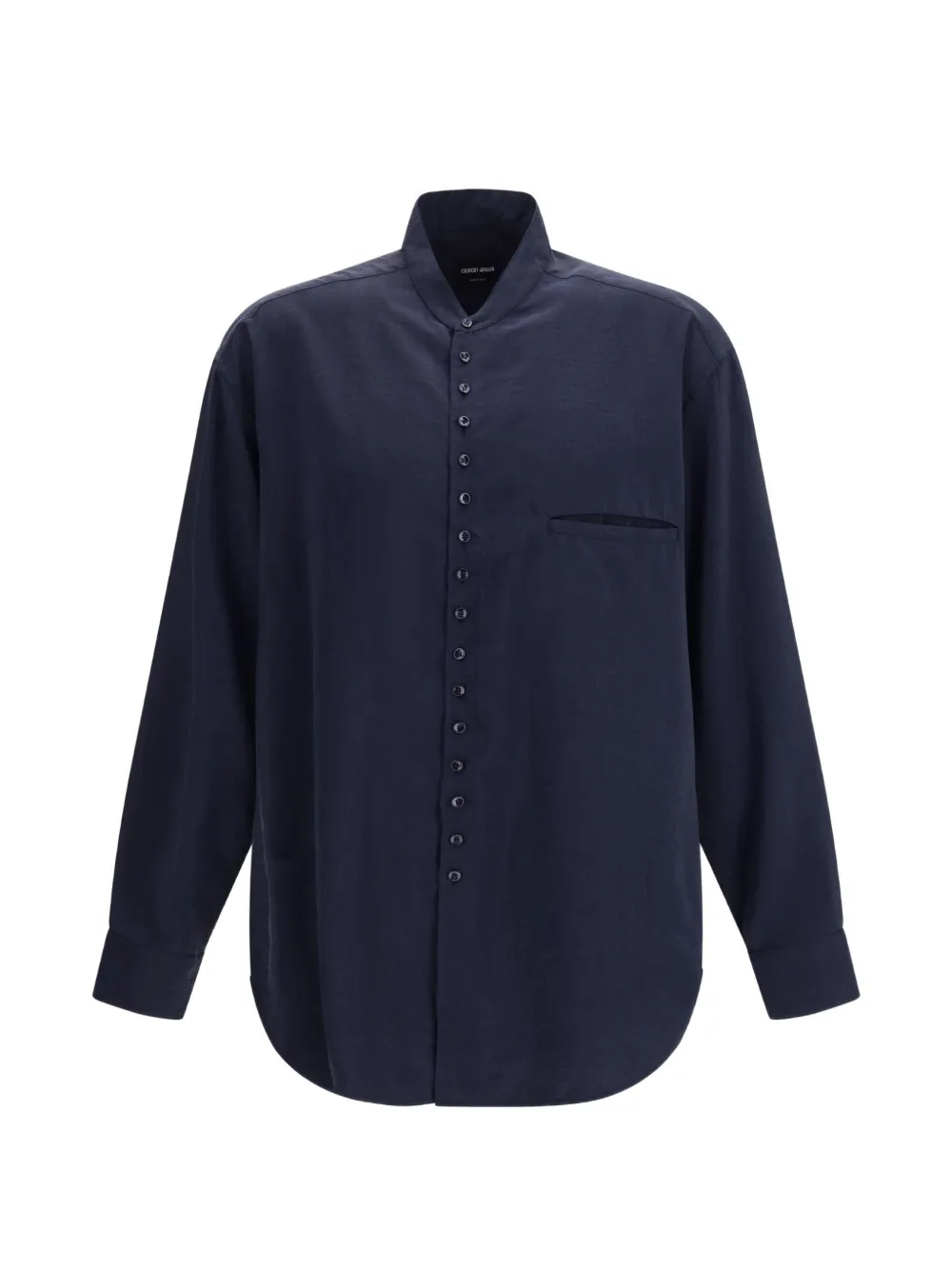 Giorgio Armani band-collar shirt - Blu