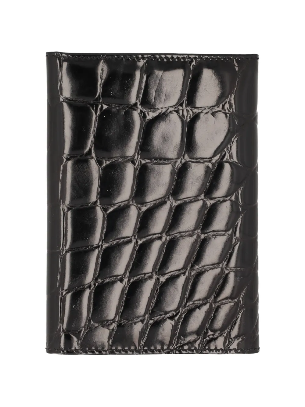 Vintage croc-embossed bifold wallet - Nero