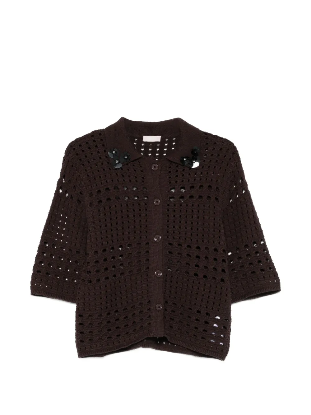 LIU JO crochet cardigan - Marrone
