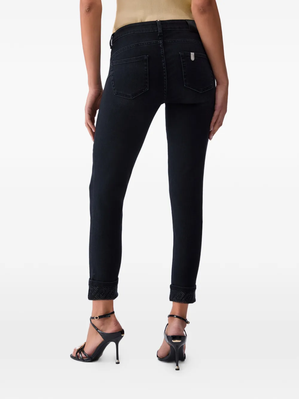 LIU JO Skinny jeans met stras Zwart