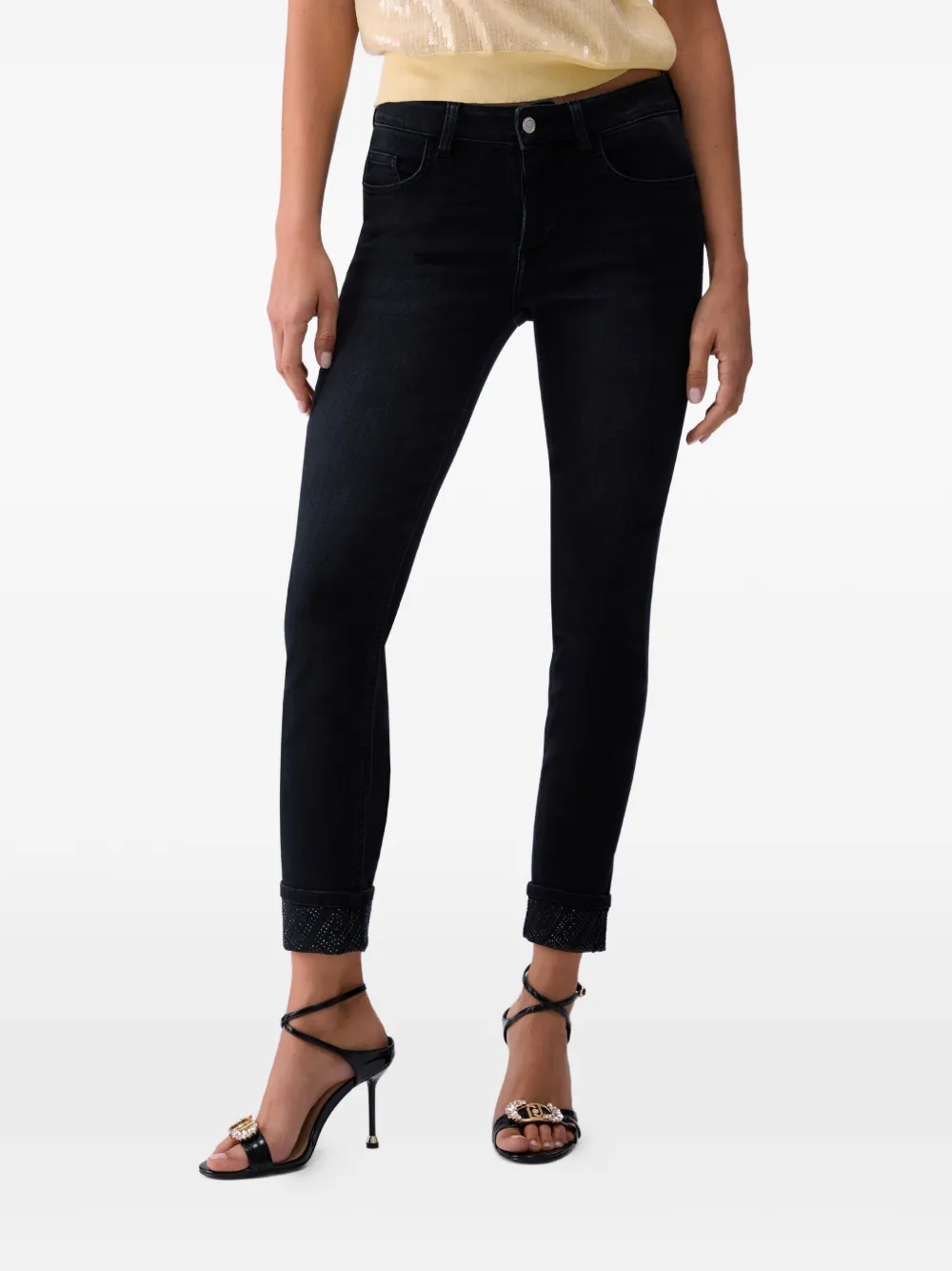  Liu Jo Vaqueros Skinny Con Strass - Negro 