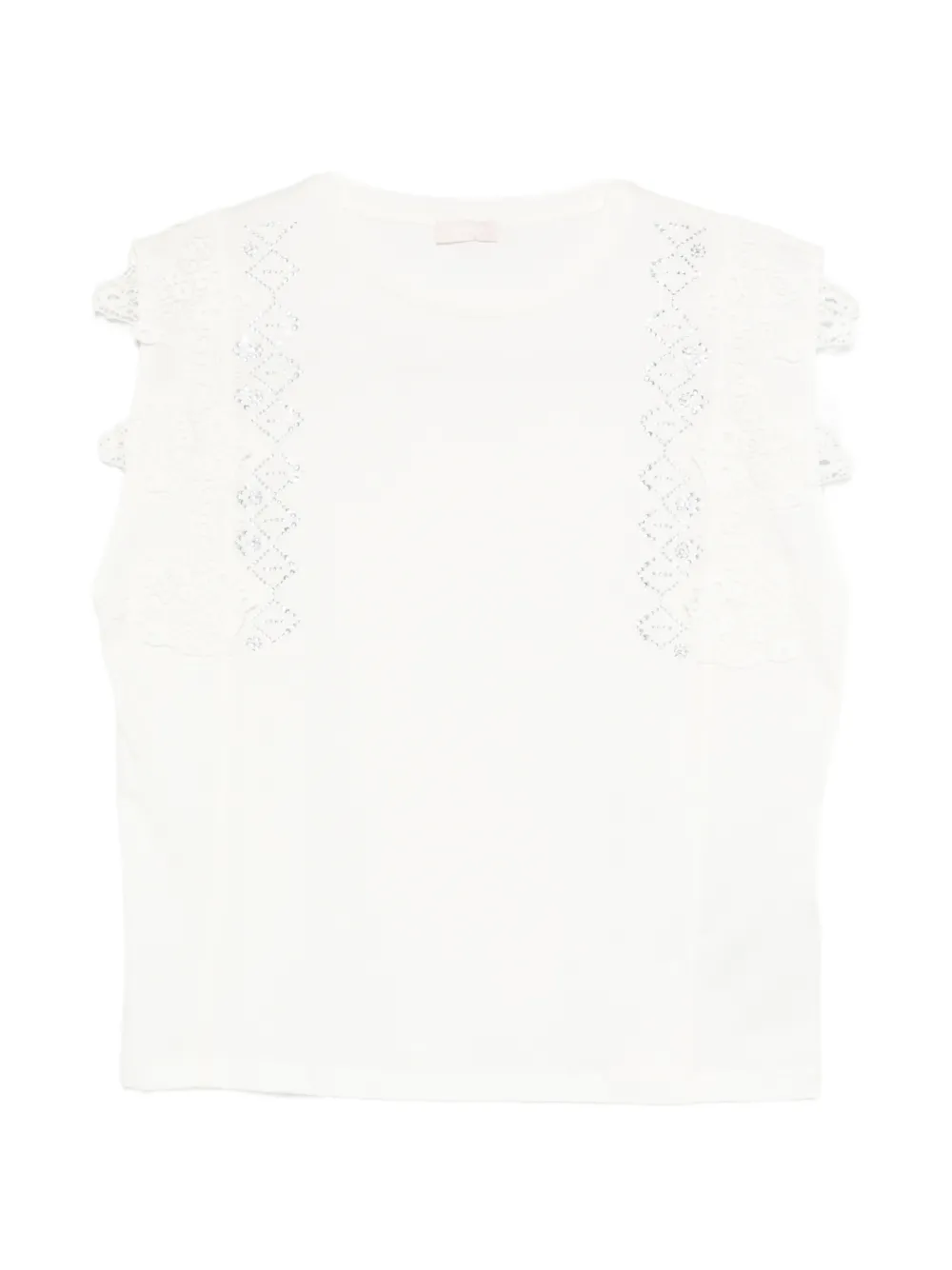 LIU JO lace rhinestone T-shirt - Toni neutri