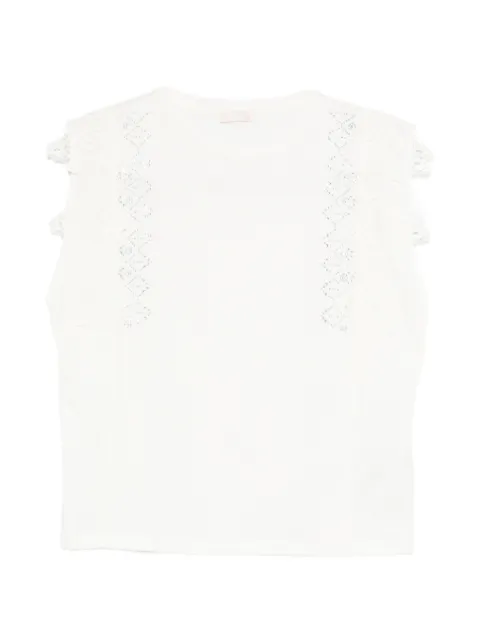 LIU JO lace rhinestone T-shirt