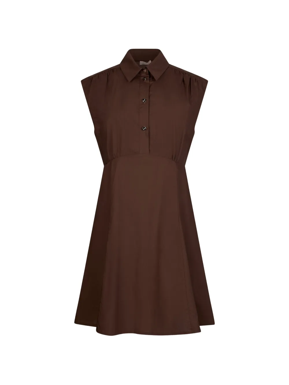 LIU JO collared sleeveless mini dress - Marrone