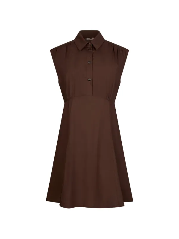 liu jo brown dress LIU JO Short Poplin Dress | Brown