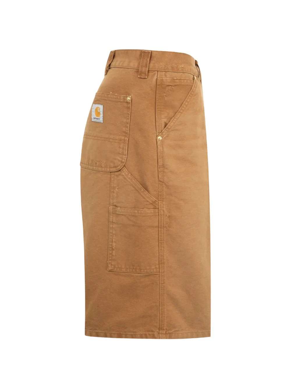Carhartt WIP Denim shorts met logopatch Bruin
