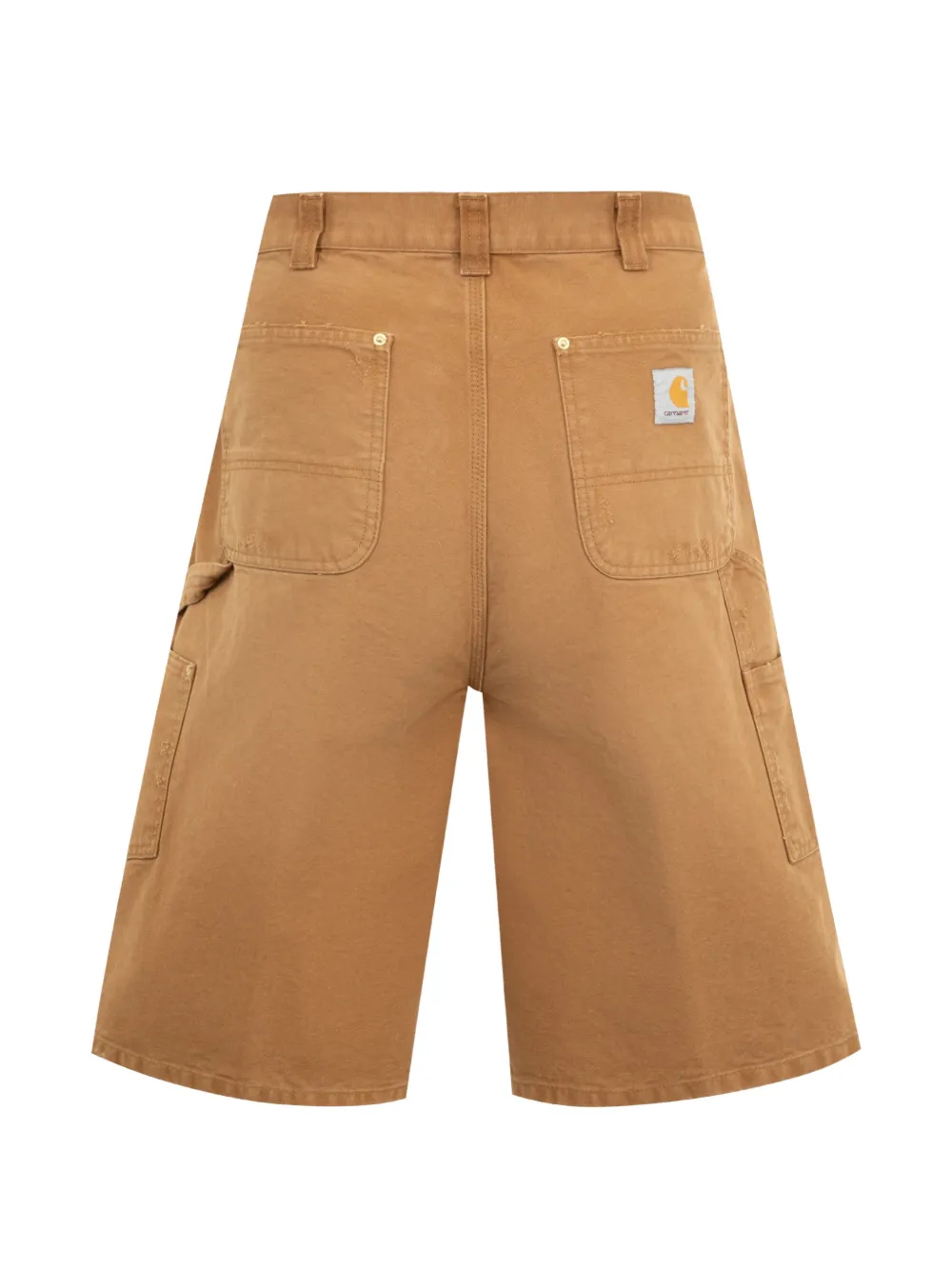 Carhartt WIP Denim shorts met logopatch Bruin
