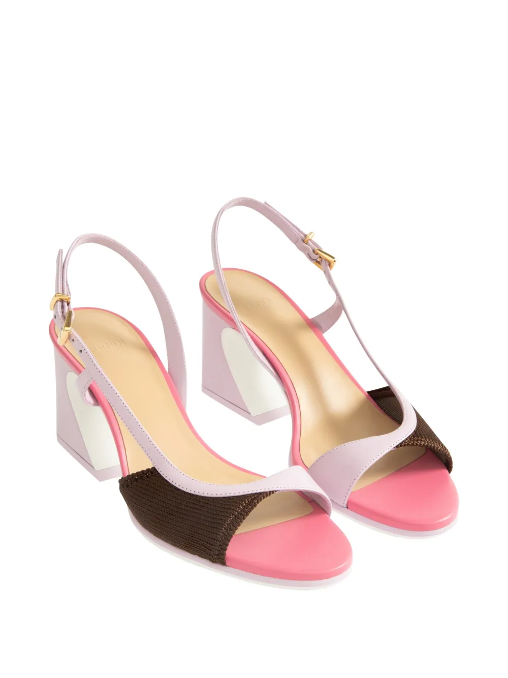 FENDI Sandalen met asymmetrische hak Paars