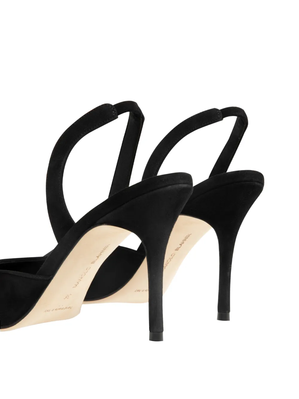Manolo Blahnik Carolyne slingback pumps met puntige neus Zwart