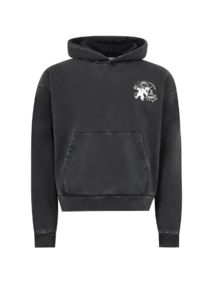 MR. SATURDAY Good Luck logo-print kangaroo-pocket Hoodie | Black MR. SATURDAY Good Luck logo-print kangaroo-pocket Hoodie | Black