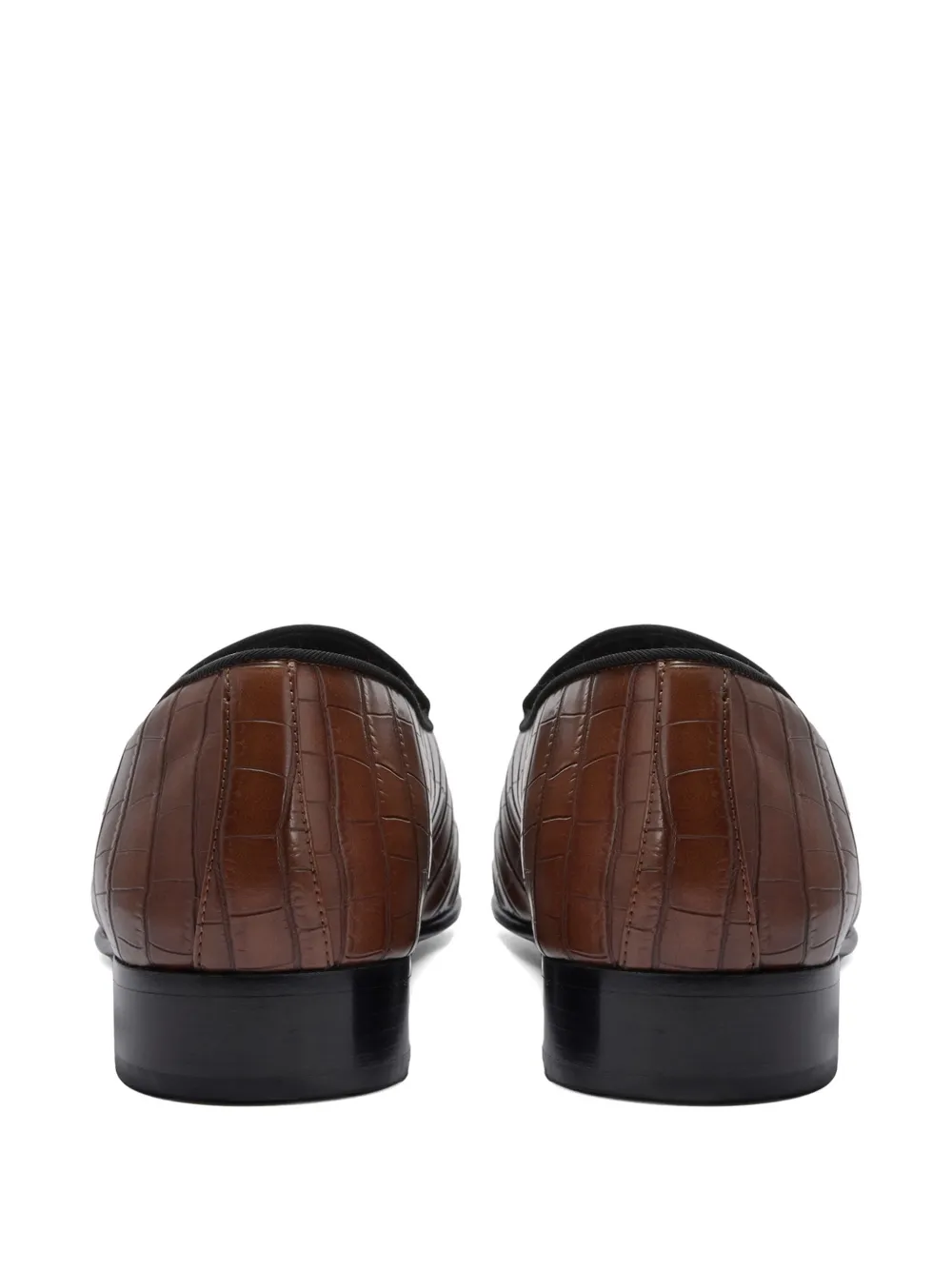 Giuseppe Zanotti Loafers met krokodillen-reliëf en logo Bruin