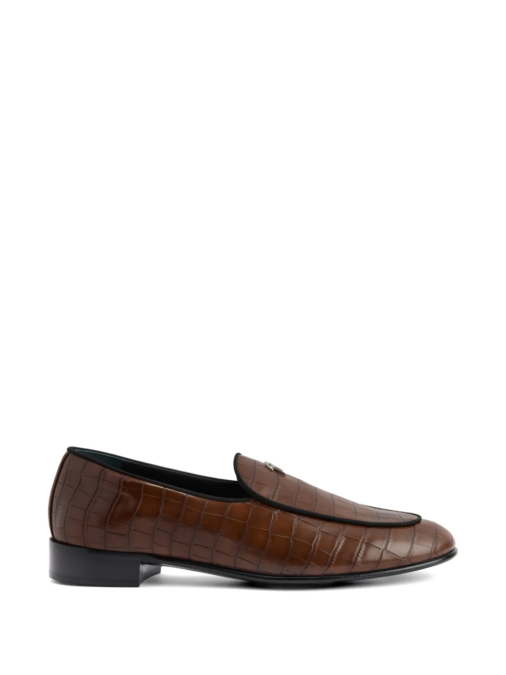 Giuseppe Zanotti crocodile-effect logo loafers - Marrone