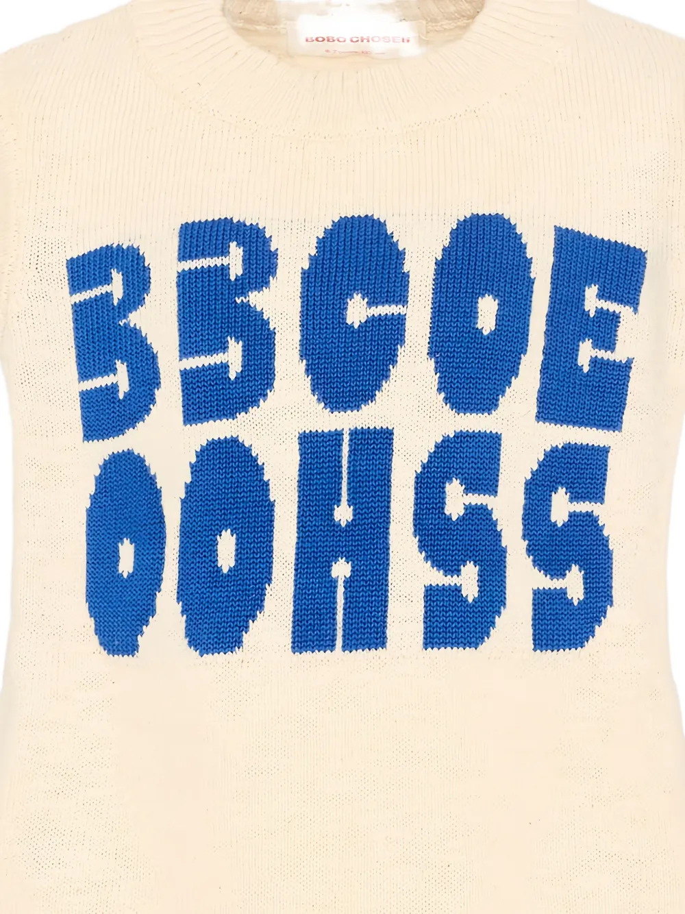  Bobo Choses Lettering Knitted Vest - Neutrals 