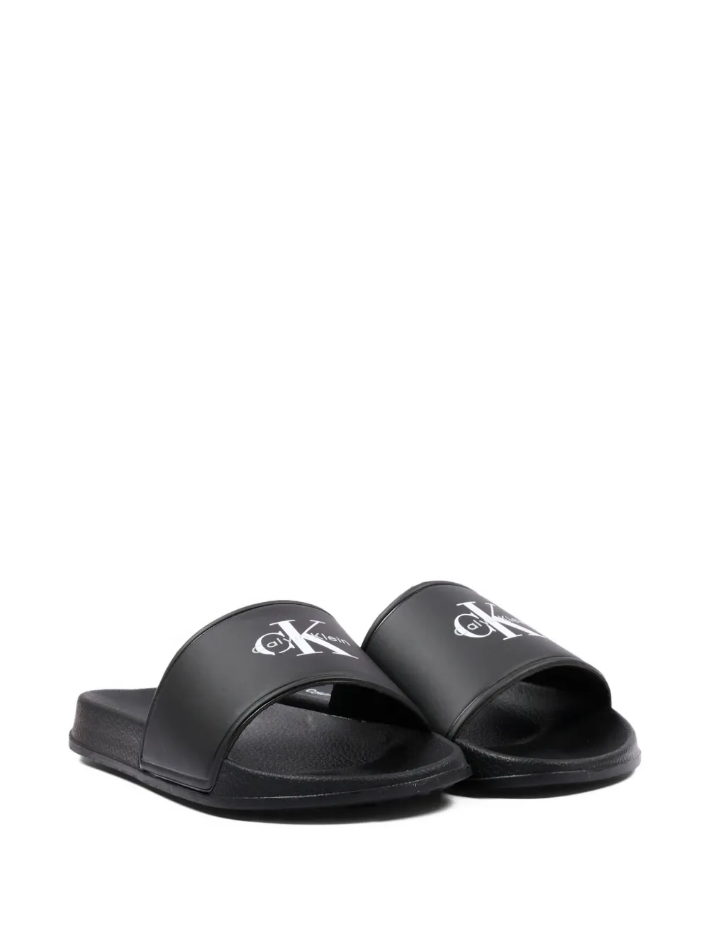 Calvin Klein Kids logo slides sandals - Nero