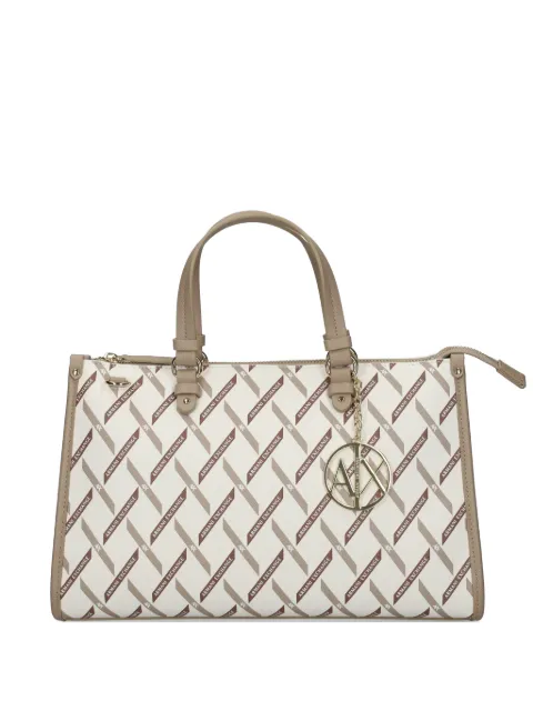 Armani Exchange logo-charm pattern tote
