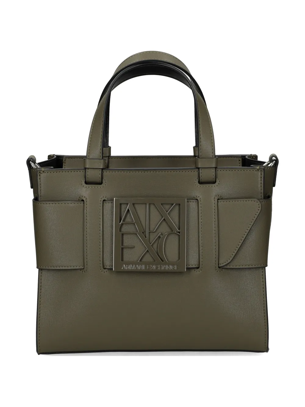 Armani Exchange Logo-detail Tote Bag In Green