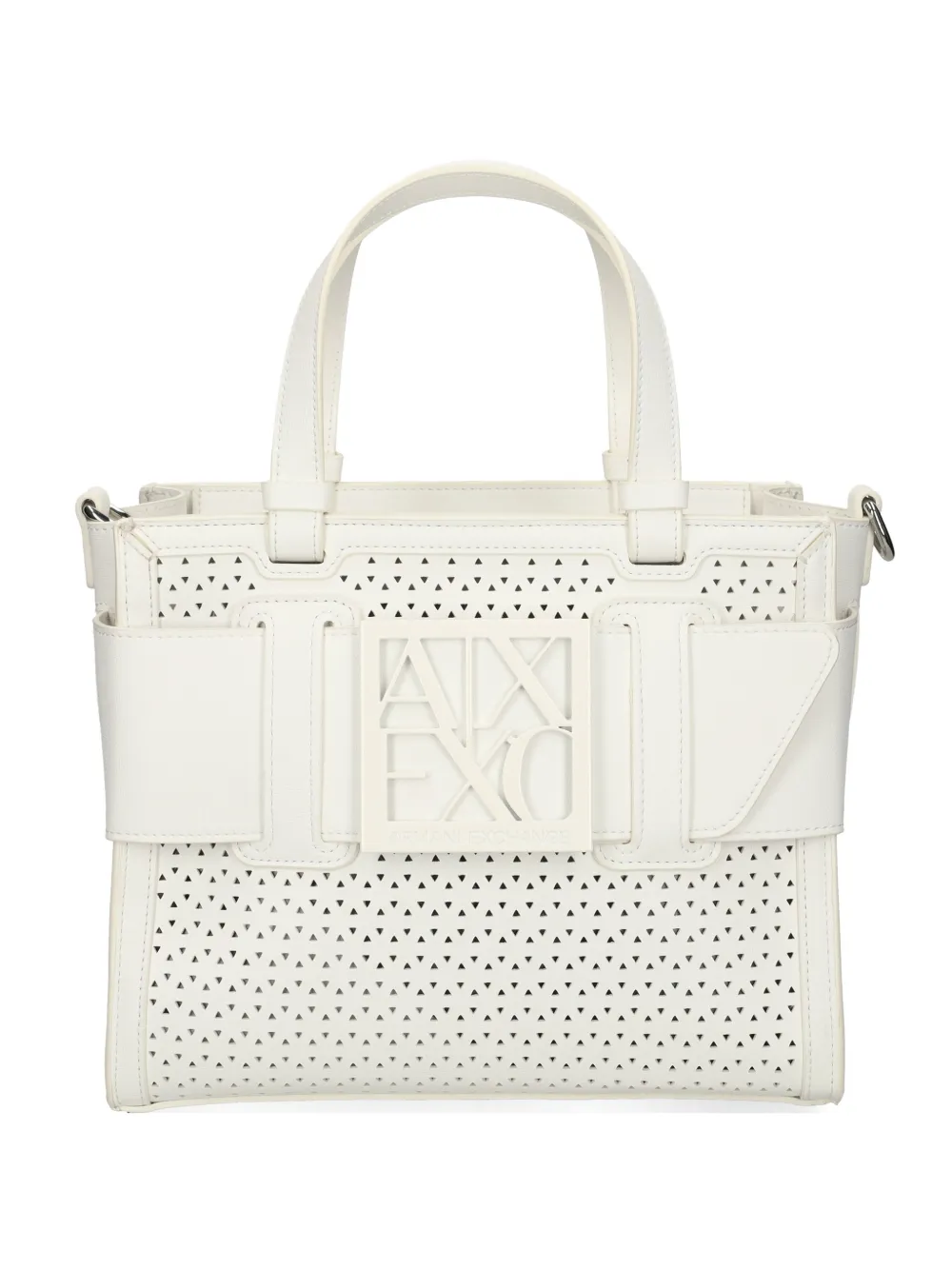 Armani Exchange cut-out logo-detail tote bag - Bianco
