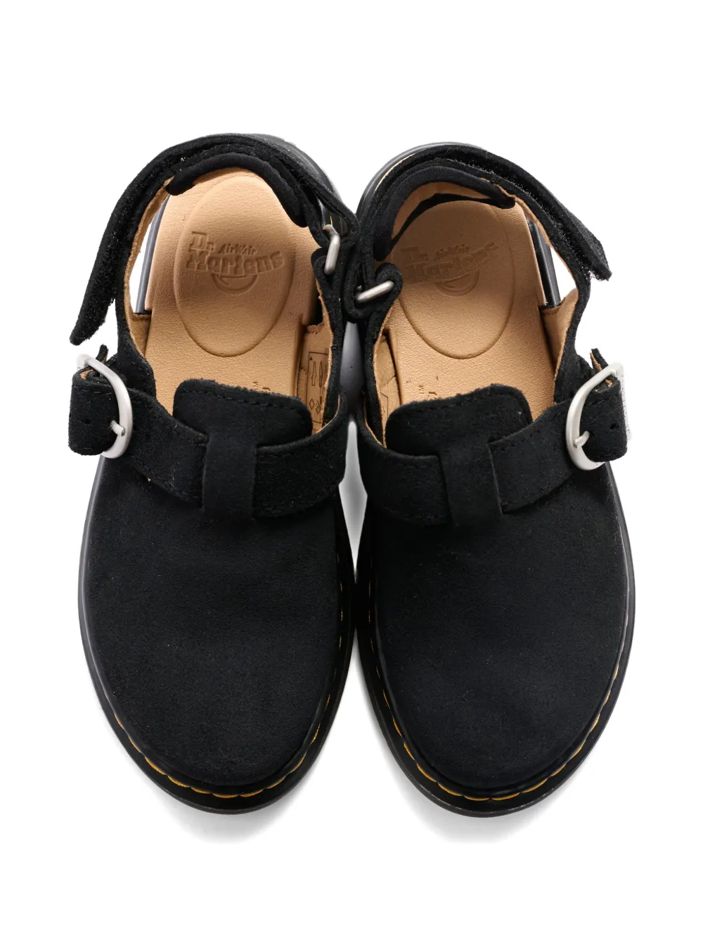 Dr. Martens Kids Jorgie leren muiltjes met gesp Zwart