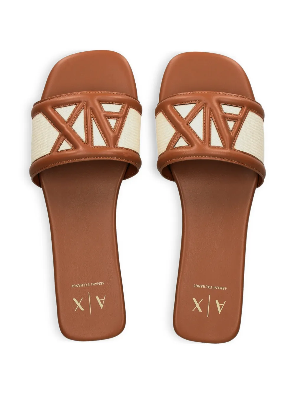 Armani Exchange Sandalen met logodetail Beige