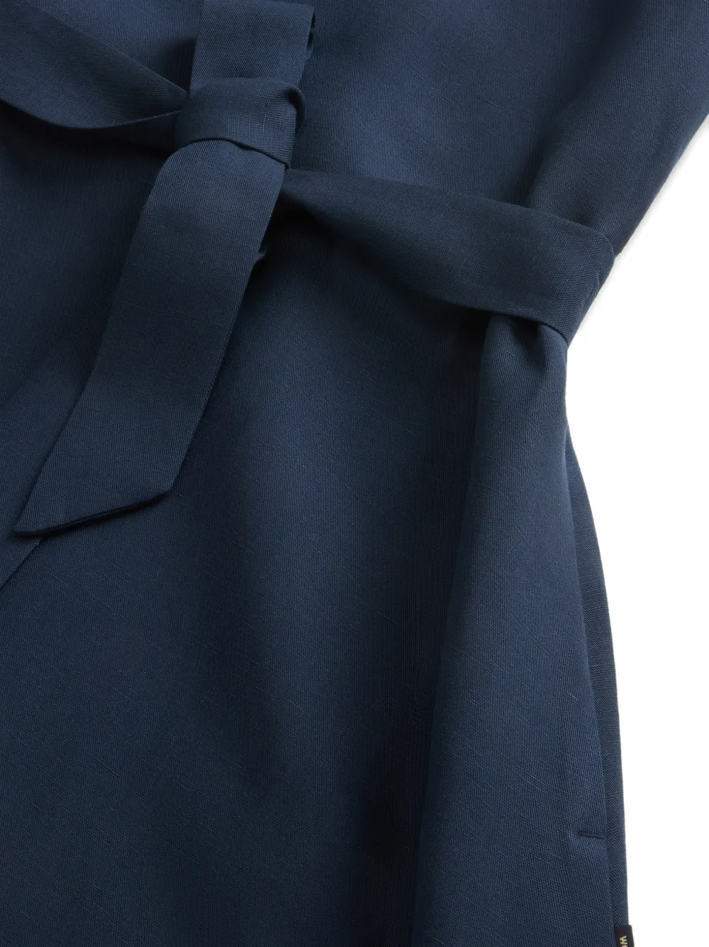  Woolrich Belted Round-neck Midi Dress - Blue 