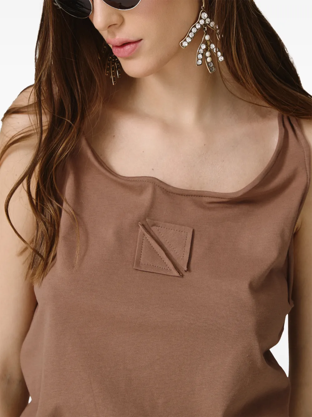  Pnk Patch-detail Top - Brown 