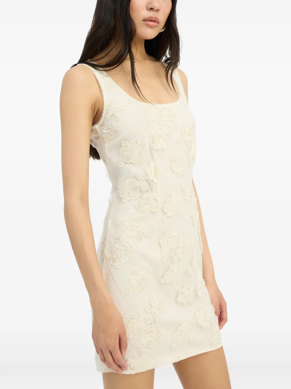 ROTATE BIRGER CHRISTENSEN Mini-jurk met kralen Beige