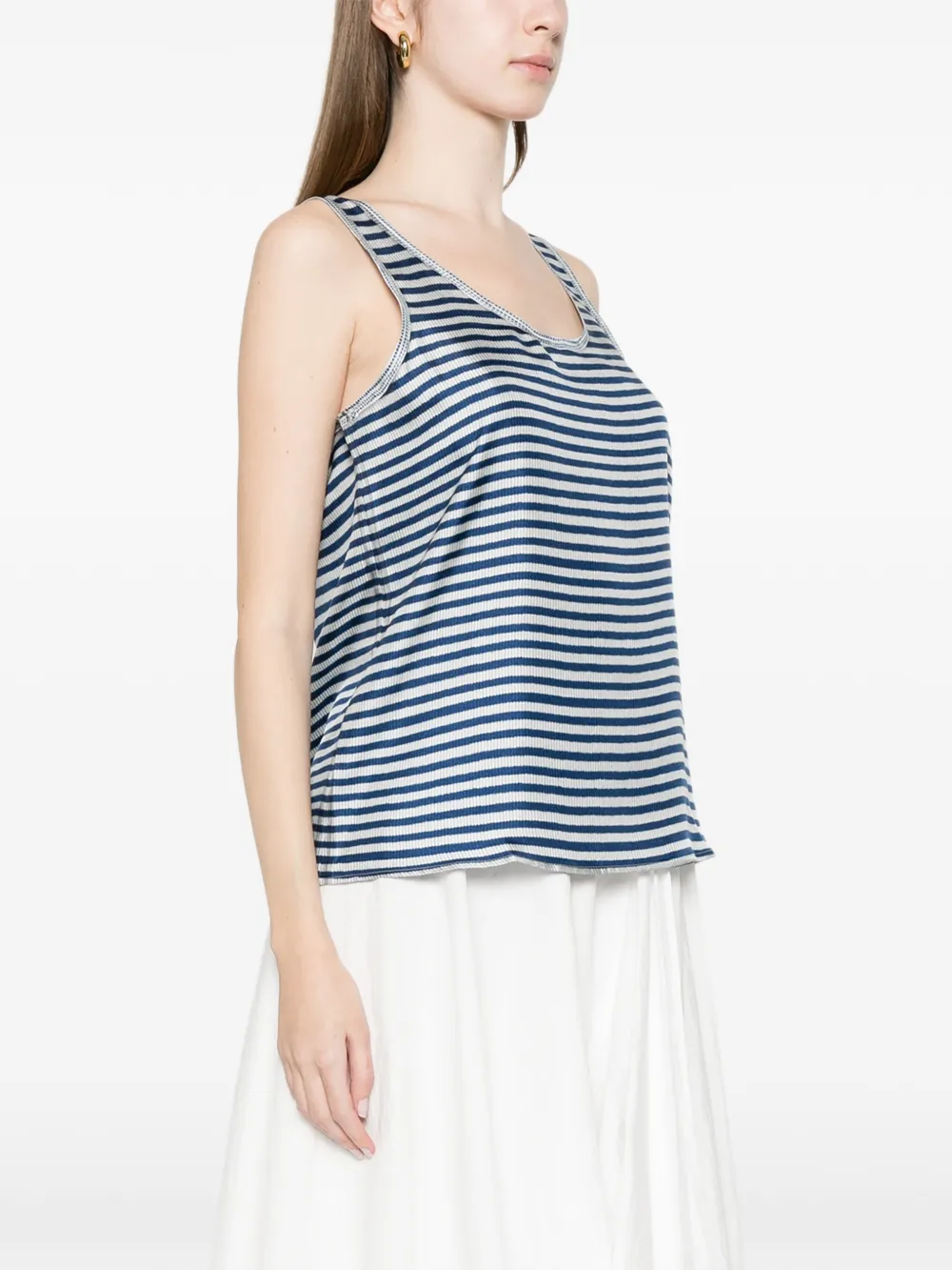  Pierre-louis Mascia Aloe Striped Top - Blue 
