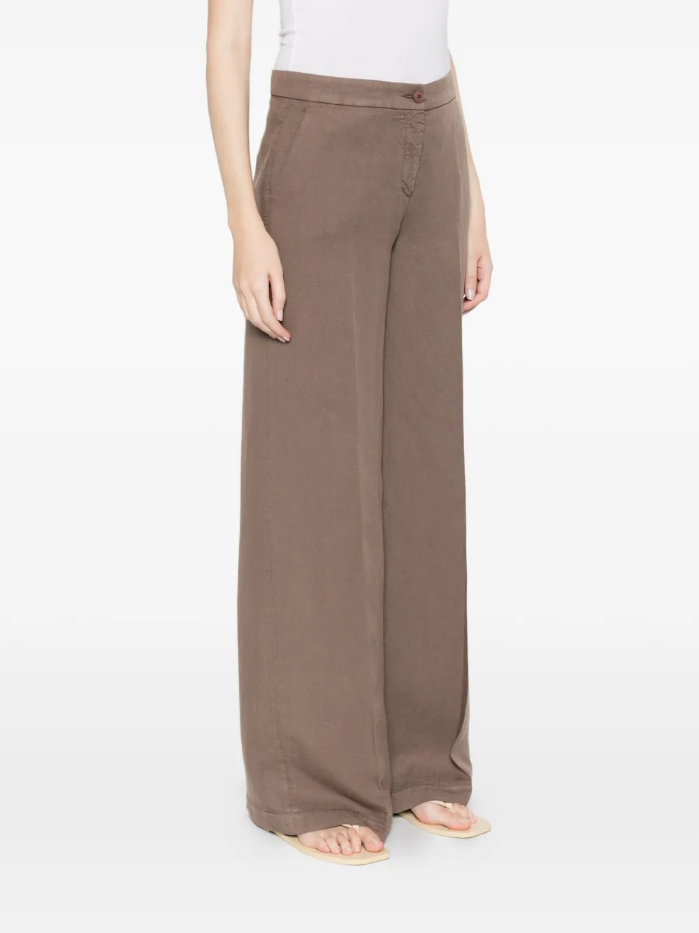  Via Masini 80 Button Trousers - Brown 