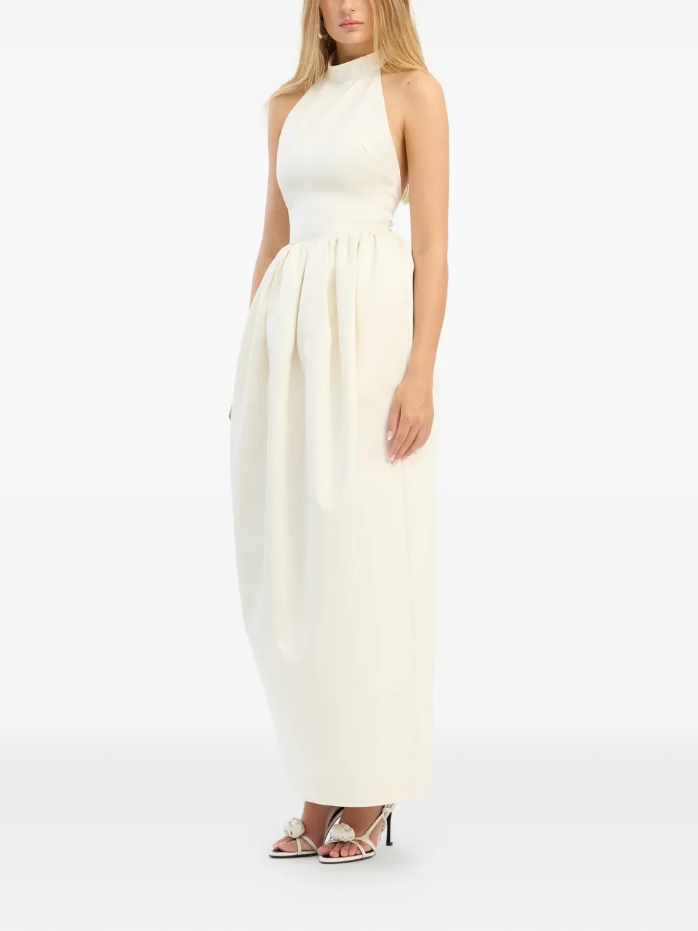 Halterneck Satin Maxi Dress