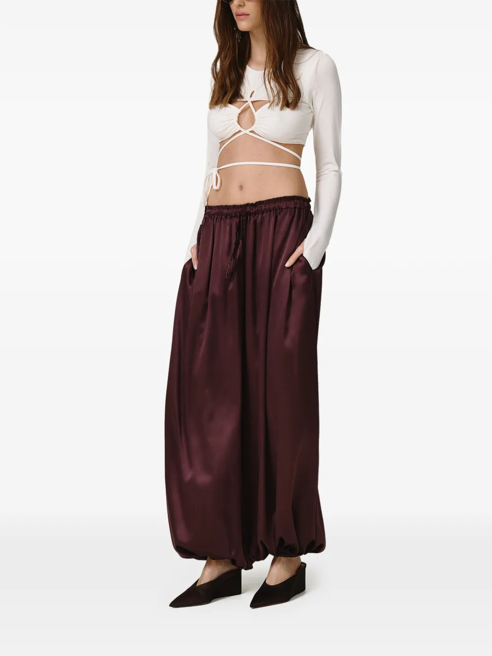  Pnk Tie-detail Top - White 