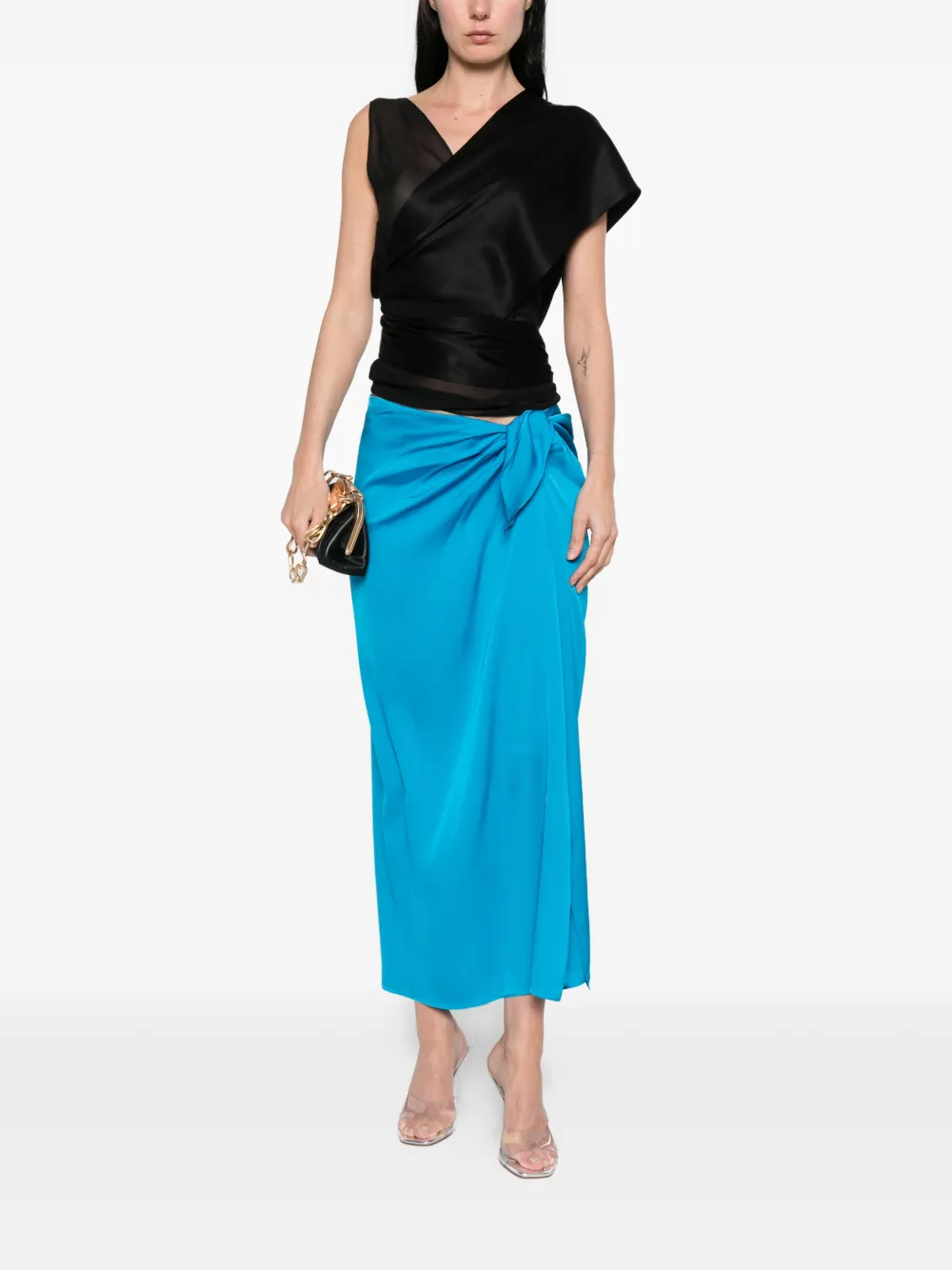  Silk95five High-waisted Midi Skirt - Blue 