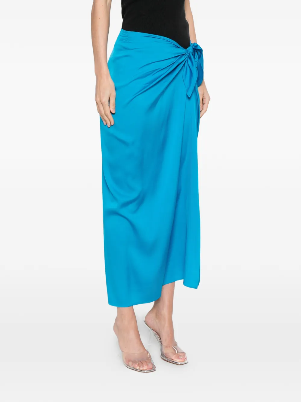  Silk95five High-waisted Midi Skirt - Blue 