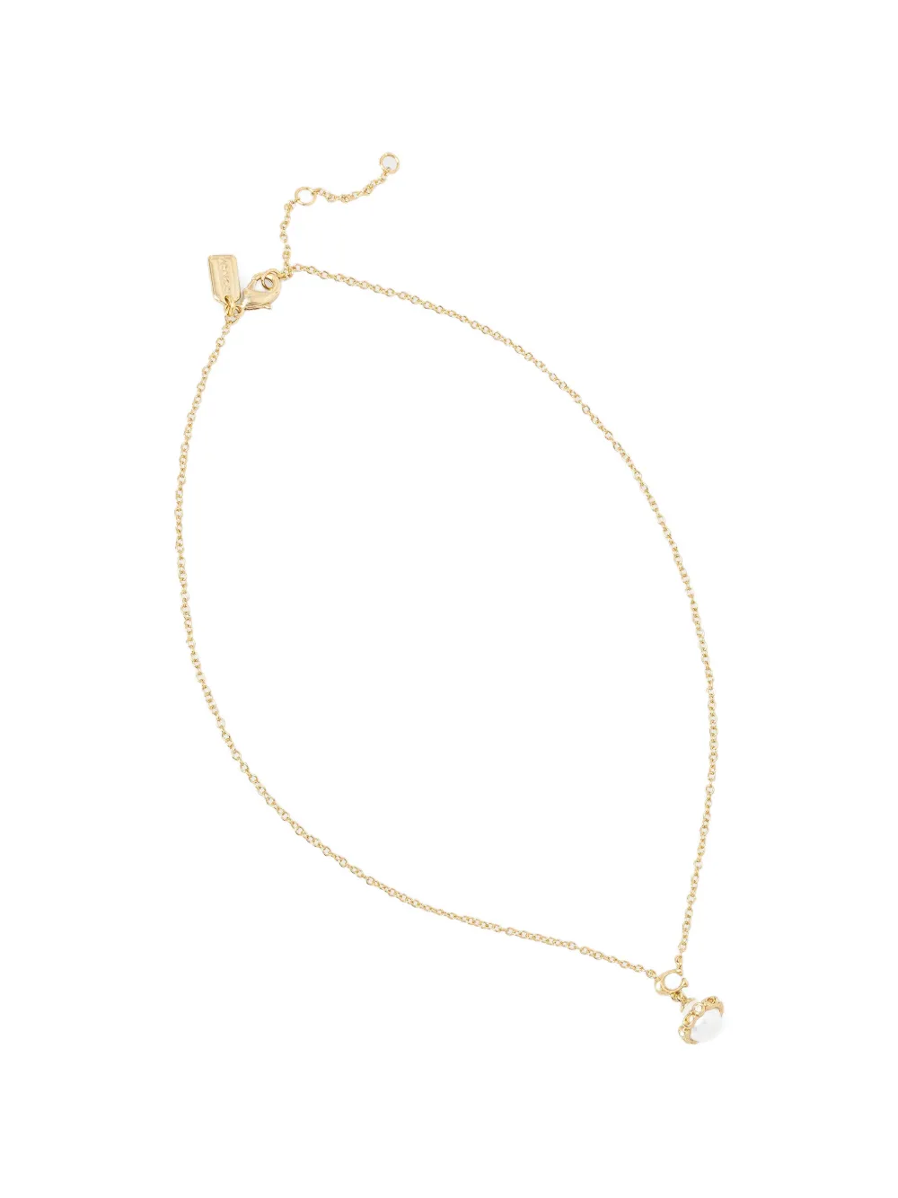 Coach pearl-pendant crystal-embellished necklace - Gold