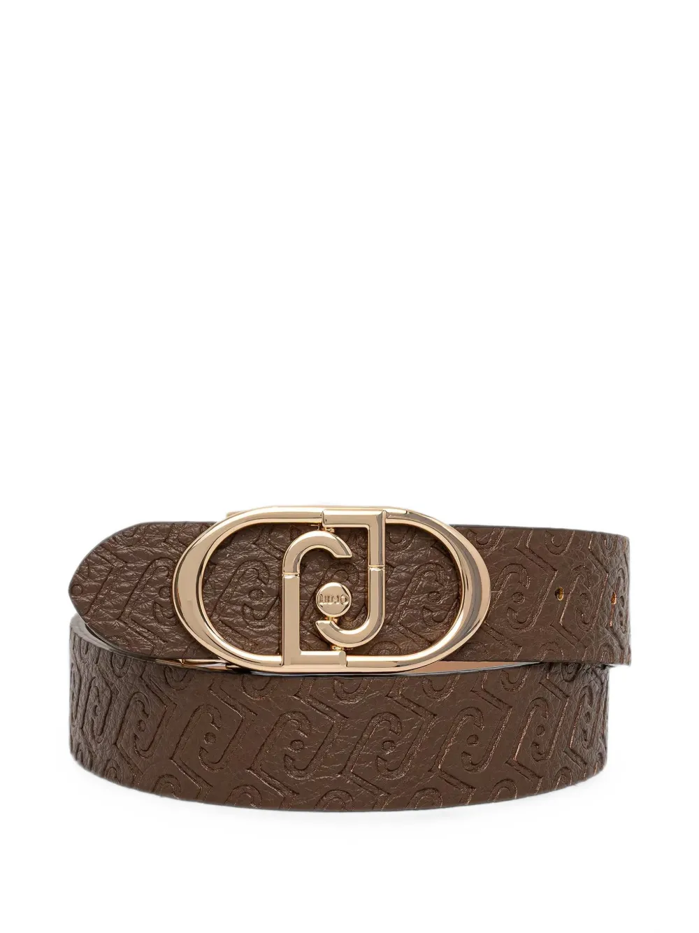 LIU JO monogram-embossed reversible belt - Marrone